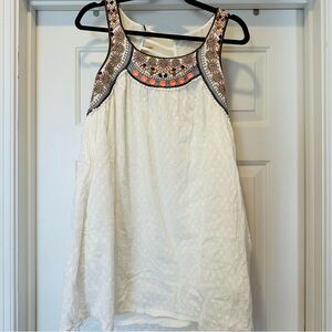 Lilka Anthropologie Embroidered White sleeveless dress